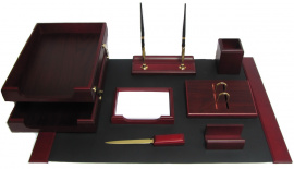 Письменный деревянный набор для руководителя (9 предметов) S269V (органайзер на стол)